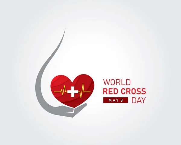 Vector Illustration World Red Cross Day Concept Celebrates 8Th May — Stock Vector
