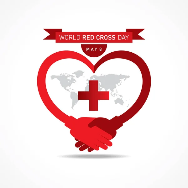 Vector Illustration World Red Cross Day Concept Celebrates 8Th May — Stock Vector