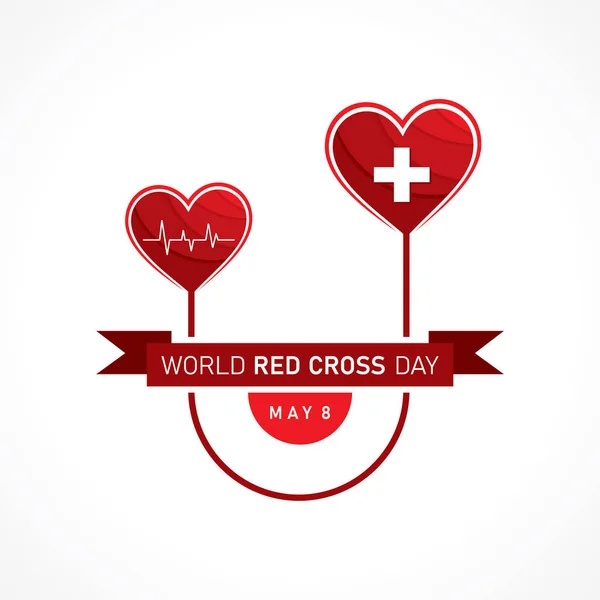 Vector Illustration World Red Cross Day Concept Святкує Травня Концепція Стокова Ілюстрація