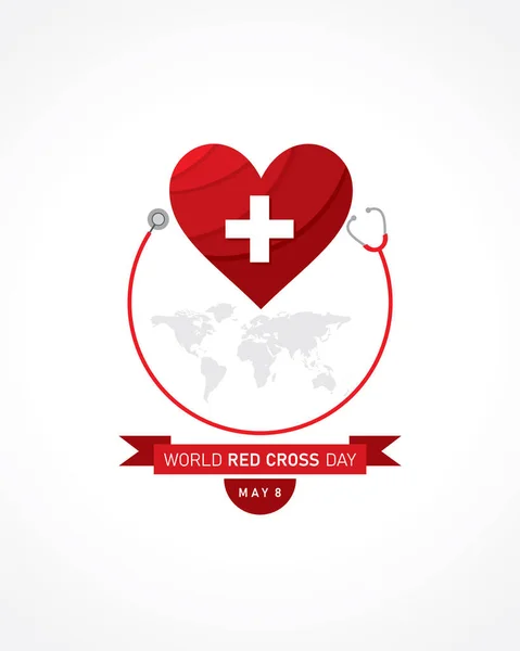 Vector Illustration World Red Cross Day Concept 건강에 개념입니다 스톡 벡터