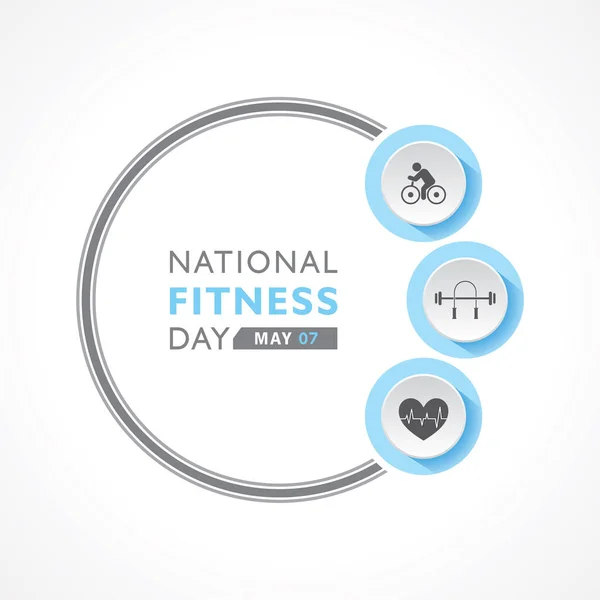 Ulusal Spor Günü Için Mayıs Bir Fitness Konsepti Vektör Llüstrasyonu Vektör Grafikler
