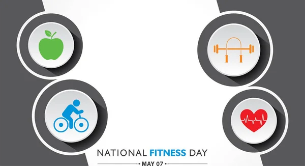 Koncepce Fitness Vektorová Ilustrace Pro Národní Den Fitness Slaví Května Stock Vektory