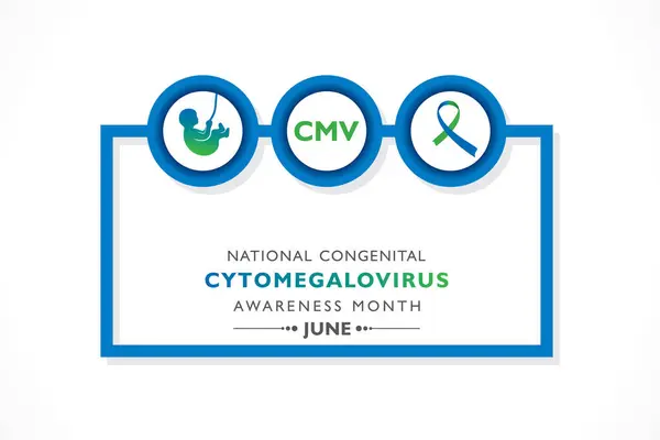 Her Yılın Haziran Ayında Gözlemlenen Ulusal Konjenital Sitomegalovirüs Cmv Farkındalık Stok Vektör