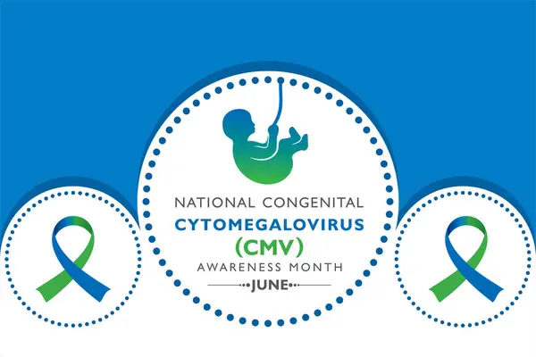 Her Yılın Haziran Ayında Gözlemlenen Ulusal Konjenital Sitomegalovirüs Cmv Farkındalık Telifsiz Stok Illüstrasyonlar