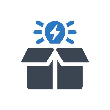 Dış kutu simgesi düşünülüyor (vektör illüstrasyonu)