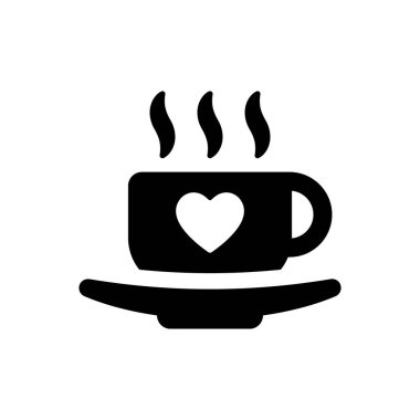 Aşk kahve simgesi (vektör illüstrasyonu)