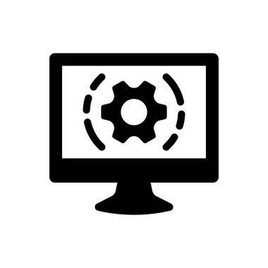 Bilgisayar teknolojileri simgesi (vektör illüstrasyonu)