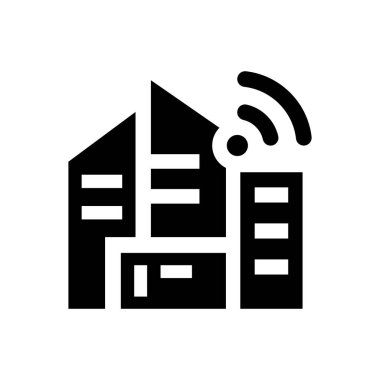Akıllı şehir simgesi (Vektör illüstrasyonu)