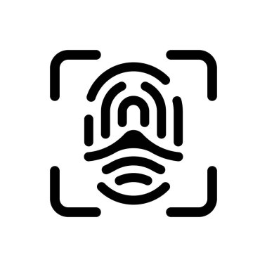 Parmak izi tanımlama simgesi (Vektör illüstrasyonu)