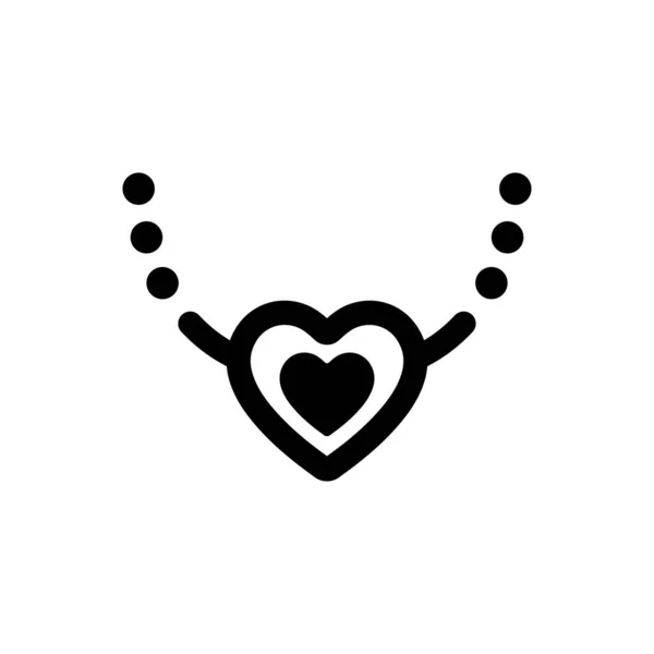 Ikona Naszyjnika Miłości Ilustracja Wektora — Wektor stockowy