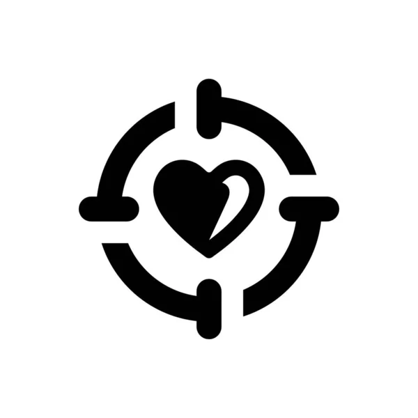 Ikona Celu Miłości Ilustracja Wektora — Wektor stockowy