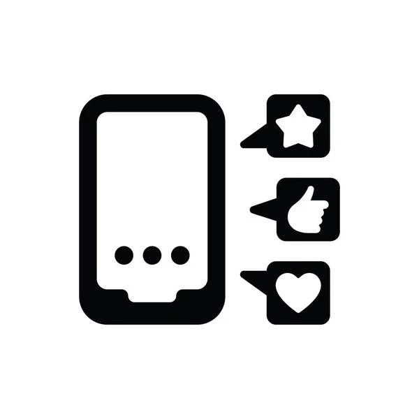 Mobile Social Media Feedback Icon Vector Illustration — Stock Vector