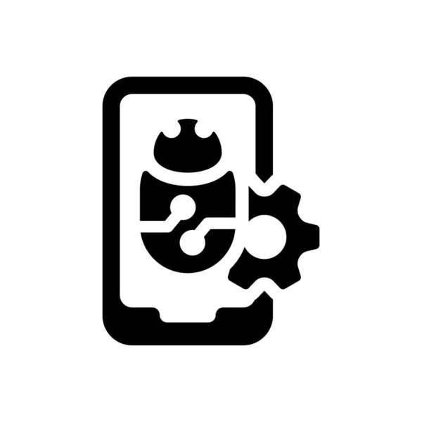 Mobile Bug Fixes Icon Vector Illustration — Stock Vector