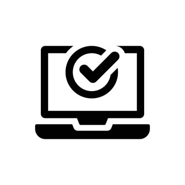 Güvenli dizüstü bilgisayar simgesi (vektör çizimi)