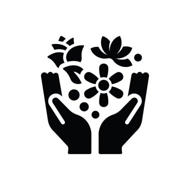 Çiçek simgesi ver (vektör illüstrasyonu)