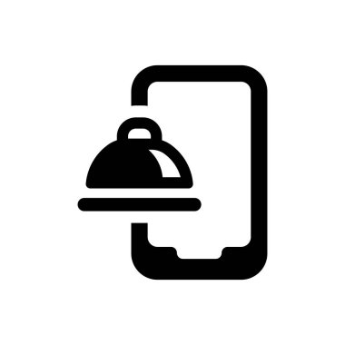 Çevrimiçi gıda sipariş simgesi (vektör illüstrasyonu)