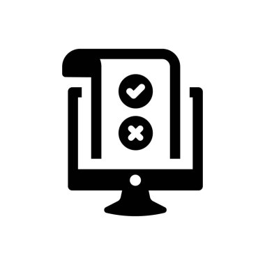 çevrimiçi kontrol listesi simgesi (vektör illüstrasyonu)