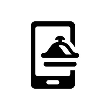 Çevrimiçi gıda sipariş simgesi (vektör illüstrasyonu)