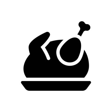 Fırınlanmış tavuk simgesi (vektör illüstrasyonu)