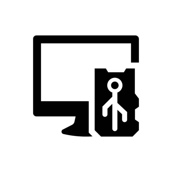 Icona Del Microchip Del Computer Illustrazione Vettoriale — Vettoriale Stock