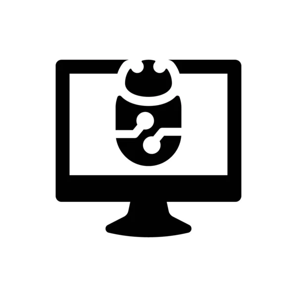 Computer Bug Icon Vector Illustration — Stock Vector