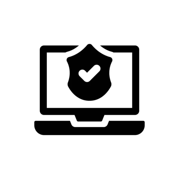 Laptop Bescherming Pictogram Vector Illustratie — Stockvector