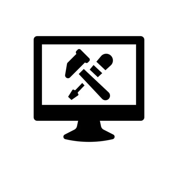 Ícone Reparação Computador Ilustração Vetorial — Vetor de Stock