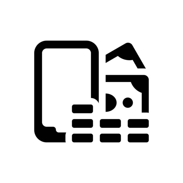 Icône Des Services Financiers Mobiles Illustration Vectorielle — Image vectorielle