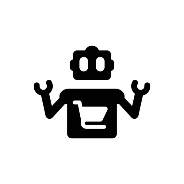 Εικονίδιο Υπηρεσίας Ρομπότ Αγορών Διανυσματική Απεικόνιση — Διανυσματικό Αρχείο