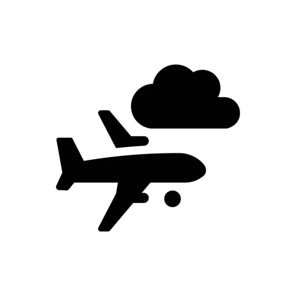Uçak Simgesini Uçur Vektör Illüstrasyonu — Stok Vektör
