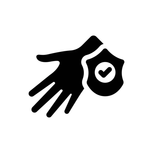 Icona Protezione Del Virus Della Mano Illustrazione Vettoriale — Vettoriale Stock