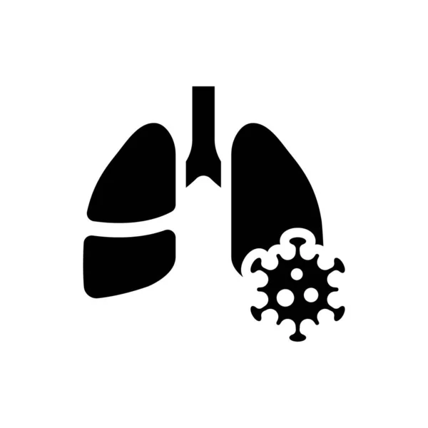 Pulmones Virus Infectado Icono Ilustración Vectorial — Archivo Imágenes Vectoriales