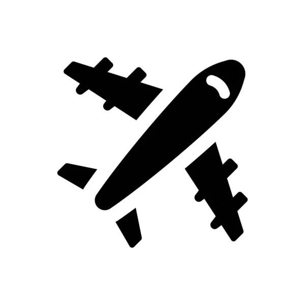 Uçuş Uçağı Simgesi Vektör Illüstrasyonu — Stok Vektör