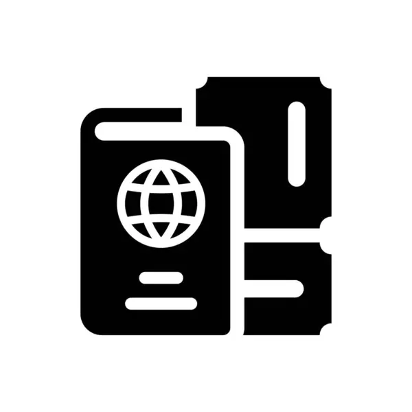 Icône Billet Passeport Illustration Vectorielle — Image vectorielle