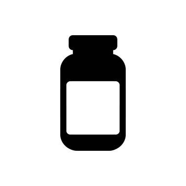 Beyaz arkaplanda hap şişesi simgesi