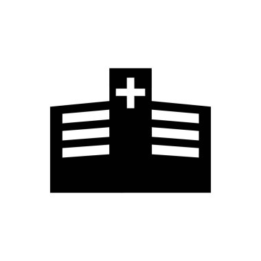 Hospital building icon on white background