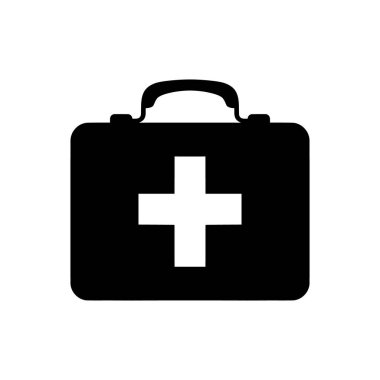 ilk yardım çantası simgesi beyaz arka plan üzerinde