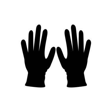 Beyaz arkaplanda steril eldiven simgesi