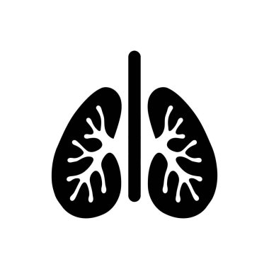 Beyaz arkaplanda akciğer bilimi simgesi
