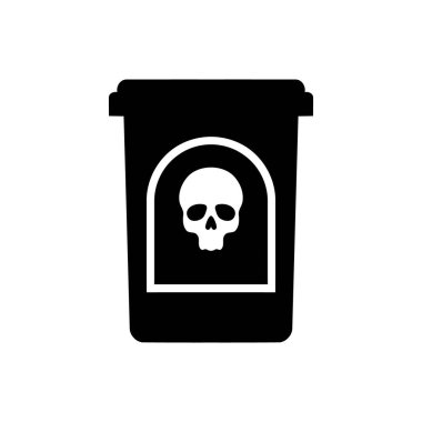 Beyaz arkaplanda biyomedikal atık kutusu simgesi