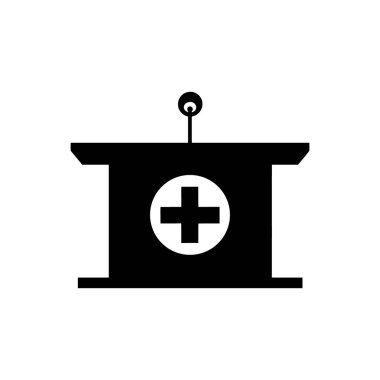 Beyaz arkaplanda tıbbi konferans simgesi