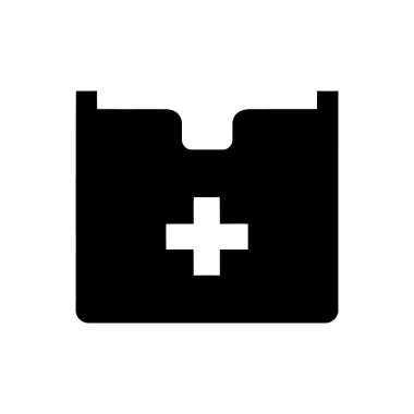 Beyaz arkaplanda tıbbi rapor dizini simgesi