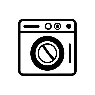 beyaz arkaplanda çamaşır makinesi simgesi