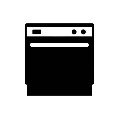 Beyaz arkaplanda bulaşık makinesi simgesi
