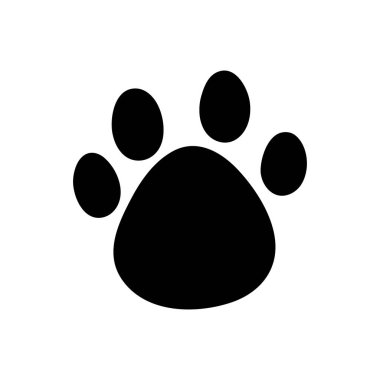 Beyaz arkaplanda evcil hayvan ayak izi simgesi