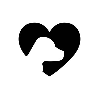 Beyaz arkaplanda köpek hayırseverlik simgesi