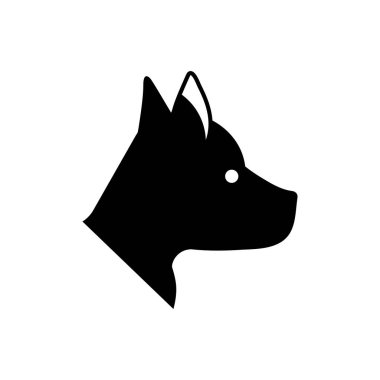 Beyaz arkaplanda köpek kafası simgesi