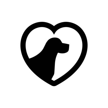 Beyaz arkaplanda köpek hayırseverlik simgesi