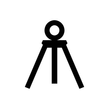 Beyaz arkaplanda kamera tripod ayakta simgesi