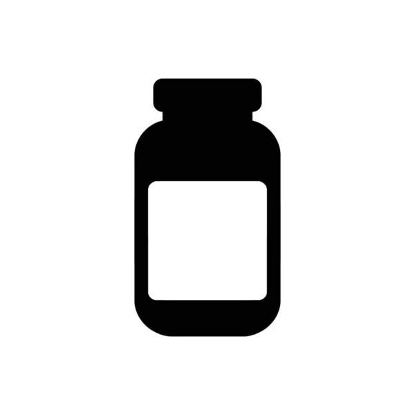 Pillola Bottiglia Icona Sfondo Bianco — Vettoriale Stock